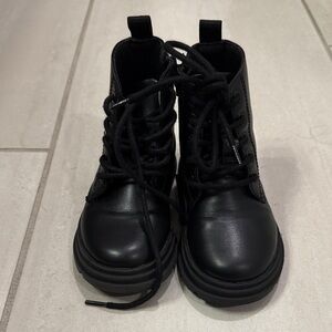 Zara Kids Black Lace-Up Boots